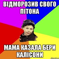 відморозив свого пітона мама казала бери калісони