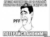 Ну если сравнивать по 10 бальной шкале ты была где то между 5 и 6! потеряйся аноним!!!