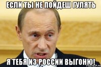 Если ты не пойдеш гулять Я тебя из России выгоню!