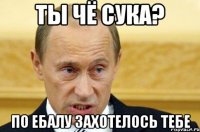 Ты чё сука? По ебалу захотелось тебе