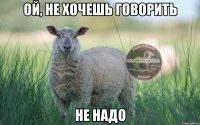 ой, не хочешь говорить не надо