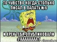 То чувство когда столько писал в палату №6 И хрен тебя опубликовали :( Аааааааа:(