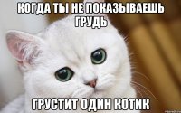 когда ты не показываешь грудь грустит один котик