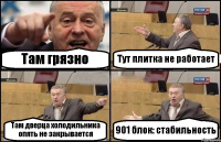 Там грязно Тут плитка не работает Там дверца холодильника опять не закрывается 901 блок: стабильность