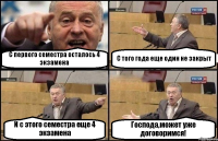 С первого семестра осталось 4 экзамена С того года еще один не закрыт И с этого семестра еще 4 экзамена Господа,может уже договоримся!