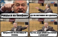 Учишься на биофаке дз по матемке не сделала предлогово по инглишу не знаешь ты что, ради убийство птичек в универе?