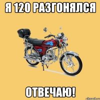 Я 120 РАЗГОНЯЛСЯ ОТВЕЧАЮ!