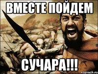 вместе пойдем СУЧАРА!!!