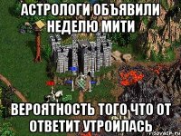 АСТРОЛОГИ ОБЪЯВИЛИ НЕДЕЛЮ МИТИ ВЕРОЯТНОСТЬ ТОГО ЧТО ОТ ОТВЕТИТ УТРОИЛАСЬ