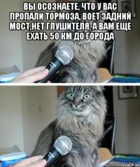 вы осознаете, что у вас пропали тормоза, воет задний мост,нет глушителя, а вам еще ехать 50 км до города 