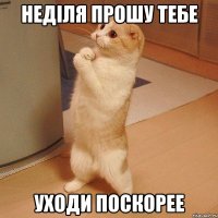 Неділя прошу тебе Уходи поскорее