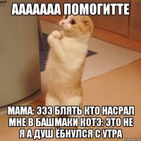 ААААААА помогитте Мама: эээ блять кто насрал мне в башмаки котэ: это не я а душ ёбнулся с утра