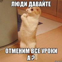 люди давайте отменим все уроки а ?