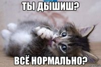 ты дышиш? всё нормально?