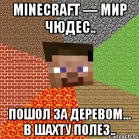 Minecraft — мир чюдес.. Пошол за деревом... В шахту полез..