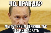 Чо, правда? Мы тут Крым вернули, так что мне насрать