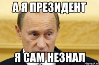 А я президент Я сам незнал