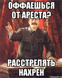 оффаешься от ареста? Расстрелять нахрен