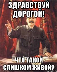 здравствуй дорогой! что такой слишком живой?