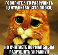 ГОВОРИТЕ, ЧТО РАЗРУШИТЬ ЦЕНТР КИЕВА - ЭТО ПЛОХО, НО СЧИТАЕТЕ НОРМАЛЬНЫМ РАЗРУШИТЬ УКРАИНУ!!