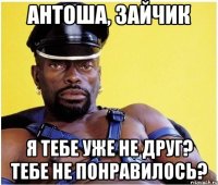 Антоша, зайчик я тебе уже не друг? тебе не понравилось?