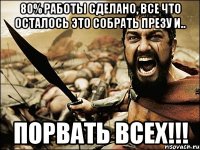 80% работы сделано, все что осталось это собрать презу и.. ПОРВАТЬ ВСЕХ!!!