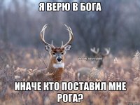 я верю в Бога иначе кто поставил мне рога?