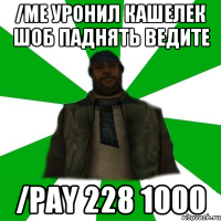 /me уронил кашелек шоб паднять ведите /pay 228 1000