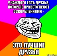 У КАЖДОГО ЕСТЬ ДРУЗЬЯ, КОТОРЫЕ ПРИВЕТСТВУЮТ ОСКОРБЛЕНИЯМИ - ЭТО ЛУЧШИЕ ДРУЗЬЯ