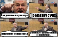 Вот учишься в универе По матану сучка По практике молодй козел Даже баллов дополнительных не заработаешь