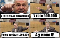 У него 100.000 подписок У того 500.000 У него вообще 1.000.000 А у меня 0!