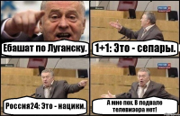 Ебашат по Луганску. 1+1: Это - сепары. Россия24: Это - нацики. А мне пох. В подвале телевизора нет!