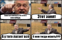 Захотел поиграть по сети с кем-нибудь Этот занят А у того лагает всё С кем тогда играть???