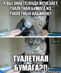 А вы знаете, куда исчезает туалетная бумага из туалетных кабинок? Туалетная бумага?!!