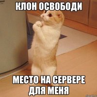 клон освободи место на сервере для меня