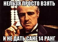 Нельзя просто взять И не дать Сане 14 ранг