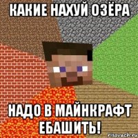 Какие нахуй озёра надо в майнкрафт ебашить!