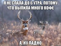 Я не спала до 6 утра, потому что выпила много кофе А, ну ладно