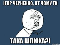 Ігор Черненко, от чому ти така ШЛЮХА?!