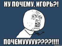 Ну почему, Игорь?! Почемууууу????!!!!