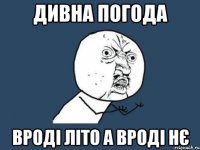 Дивна погода вроді літо а вроді нє