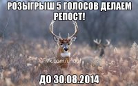 Розыгрыш 5 голосов Делаем репост! До 30.08.2014