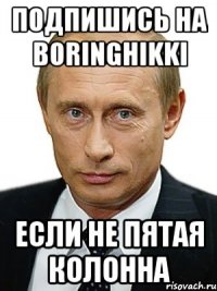 Подпишись на boringhikki Если не пятая колонна