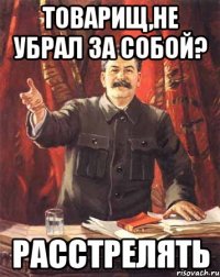 ТОВАРИЩ,НЕ УБРАЛ ЗА СОБОЙ? РАССТРЕЛЯТЬ