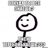 Откуда ты все знаешь? Писю теребонькаешь???