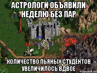 Астрологи объявили неделю без пар количество пьяных студентов увеличилось вдвое