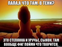 Папа,а что там, в тени? Это степянка и уручье, сынок. Там вообще фиг пойми что творится.