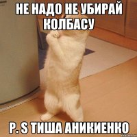 Не надо не убирай колбасу P. S Тиша Аникиенко