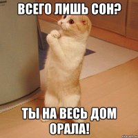 ВСЕГО ЛИШЬ СОН? ТЫ НА ВЕСЬ ДОМ ОРАЛА!