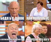 Хай попробує Бодя б'є дівок Я потисну руку якщо наб'є її Інтересно хто кого